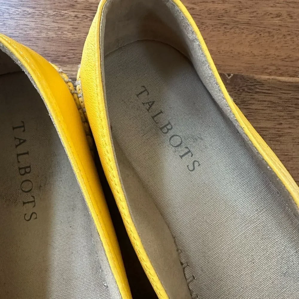 Talbots Izzy Knot Soft Nappa Leather Yellow Espadrilles